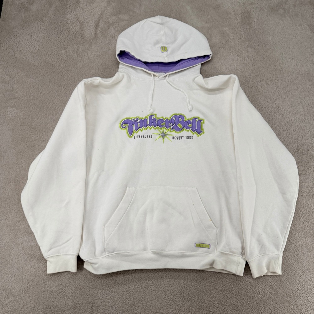 Disneyland Resort Hoodie Womens Small White Preowned Stains Buzz Lightyear Color